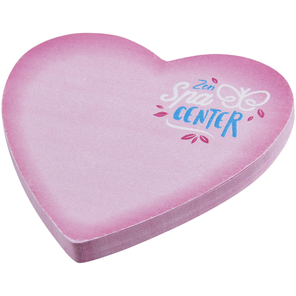 Foglietti adesivi in carta riciclata a forma di cuore Sticky-Mate® personalizzato con logo - Pubblienne