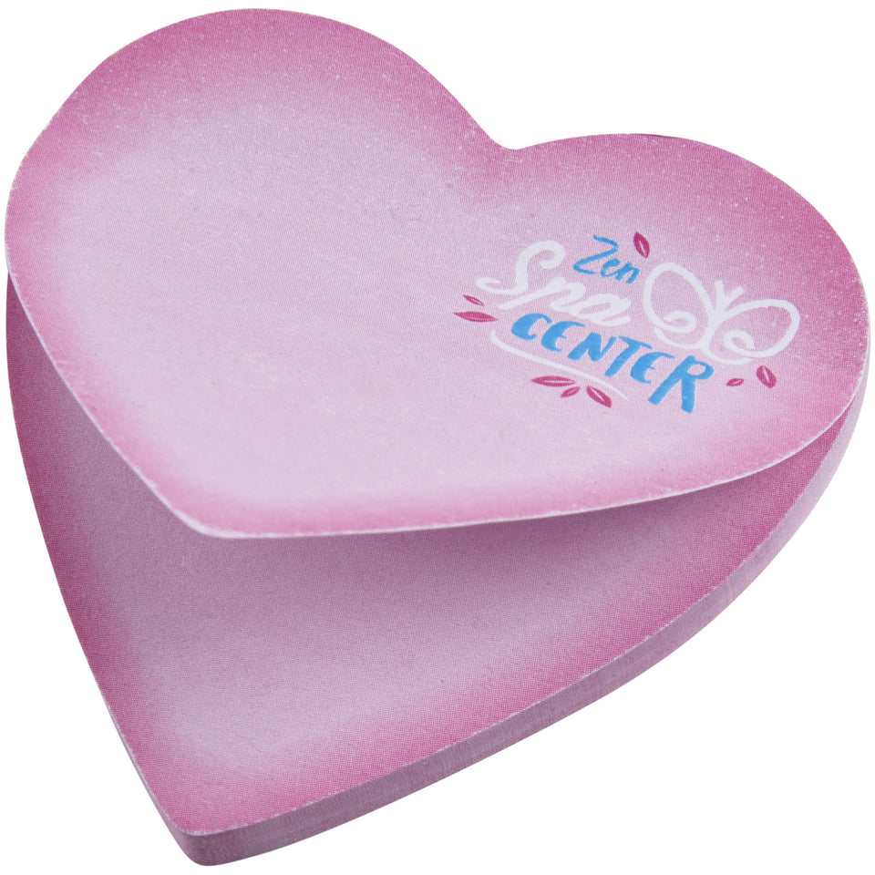 Foglietti adesivi in carta riciclata a forma di cuore Sticky-Mate® personalizzato con logo - Pubblienne