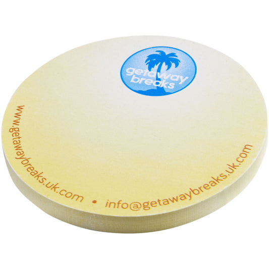 Foglietti adesivi in carta riciclata a forma rotonda Sticky-Mate® personalizzato con logo - Pubblienne