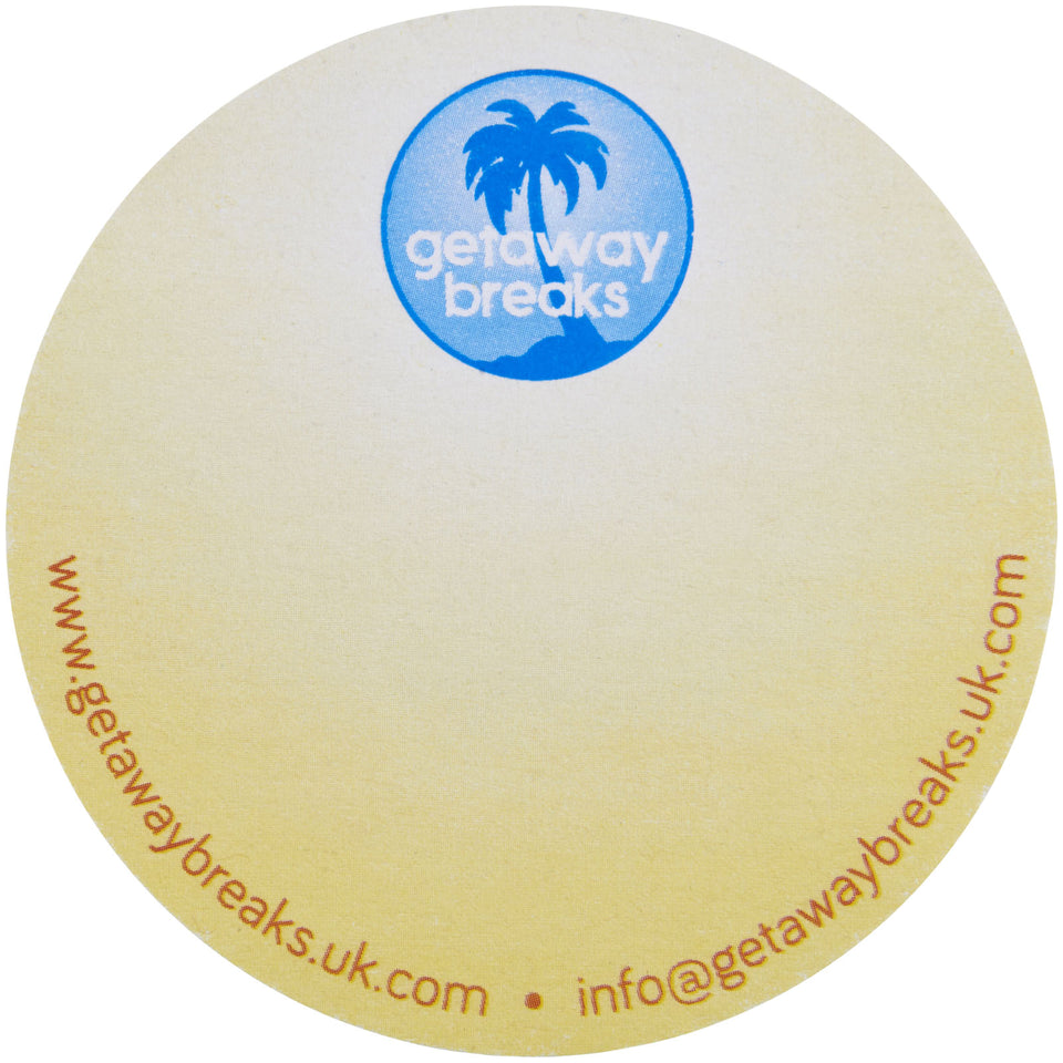Foglietti adesivi in carta riciclata a forma rotonda Sticky-Mate® personalizzato con logo - Pubblienne