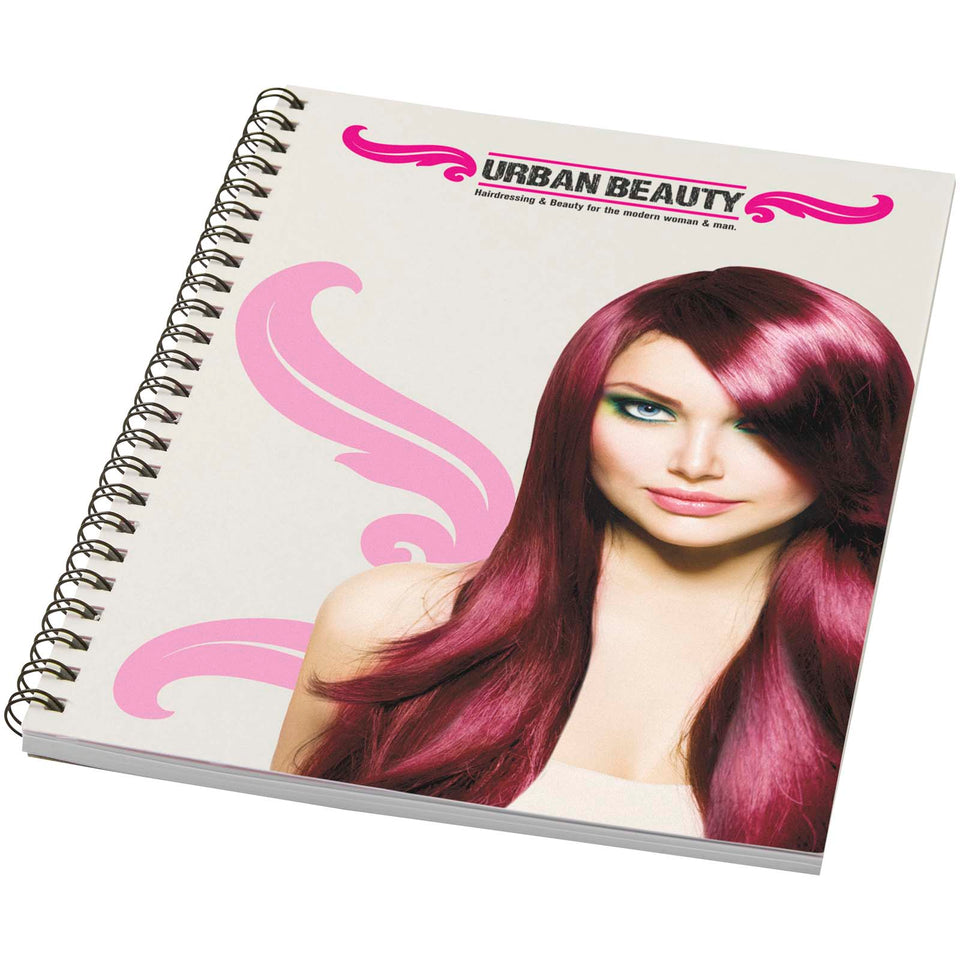 Blocco note A5 colorato con spirale Desk-Mate® personalizzato con logo - Pubblienne
