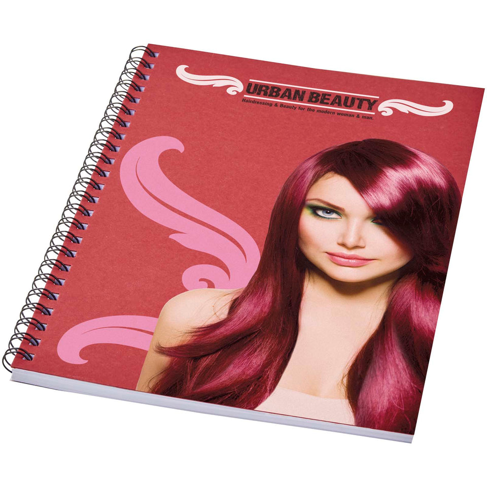 Blocco note A5 colorato con spirale Desk-Mate® personalizzato con logo - Pubblienne