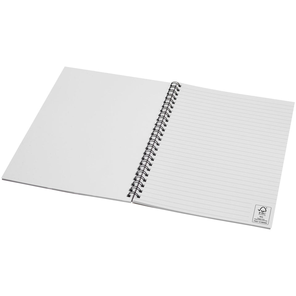 Blocco note A5 colorato con spirale Desk-Mate® personalizzato con logo - Pubblienne