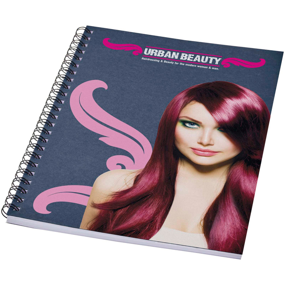 Blocco note A5 colorato con spirale Desk-Mate® personalizzato con logo - Pubblienne