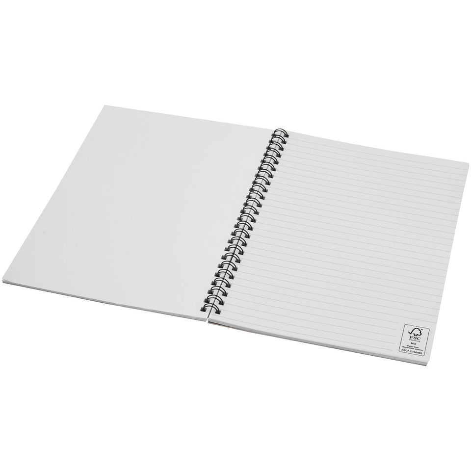 Blocco note A5 colorato con spirale Desk-Mate® personalizzato con logo - Pubblienne