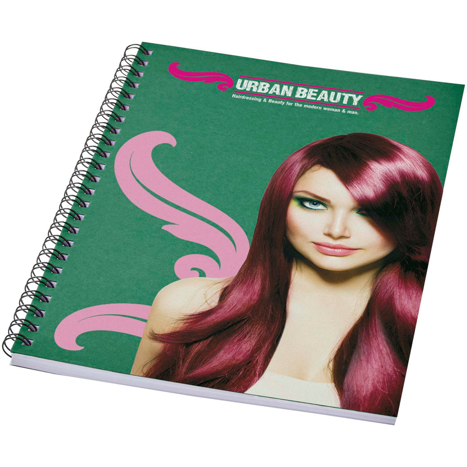 Blocco note A5 colorato con spirale Desk-Mate® personalizzato con logo - Pubblienne