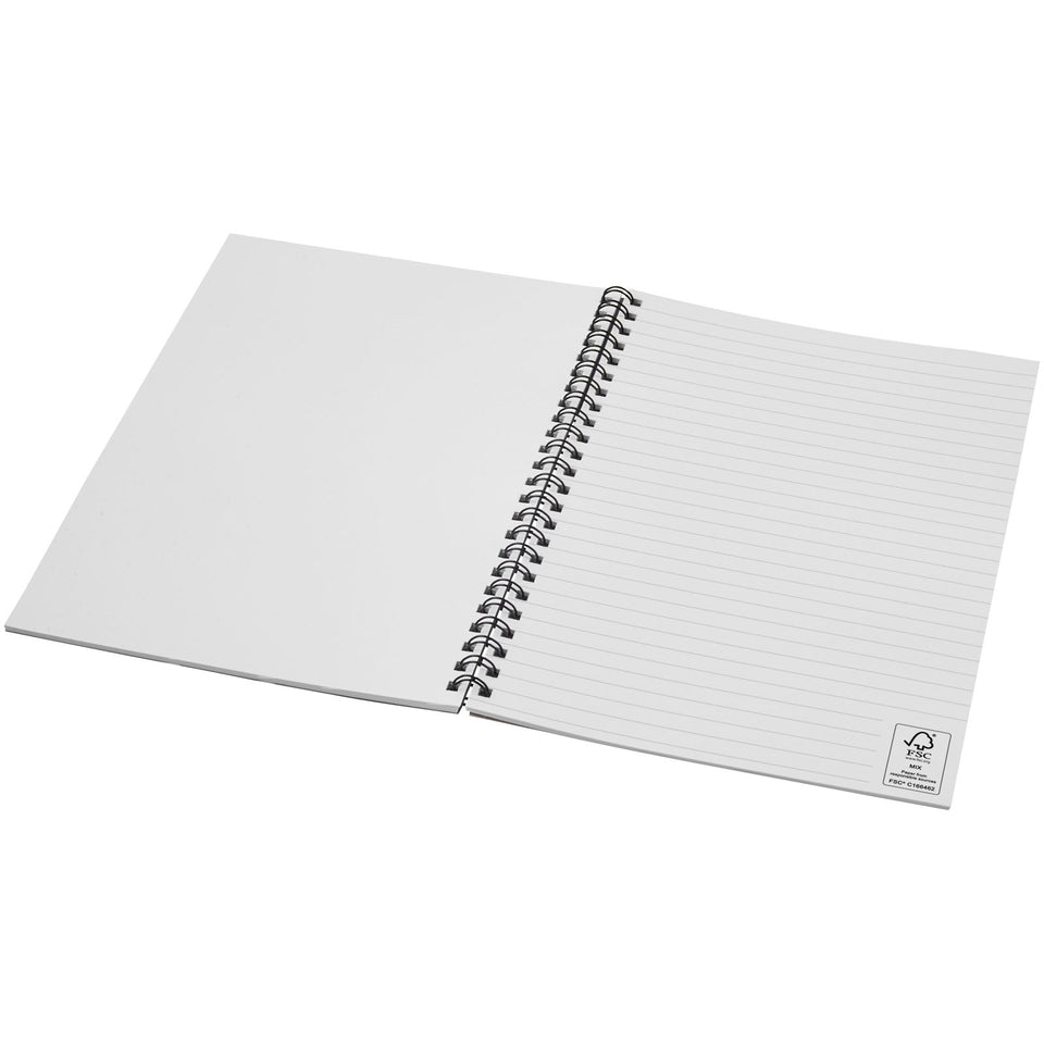 Blocco note A5 colorato con spirale Desk-Mate® personalizzato con logo - Pubblienne