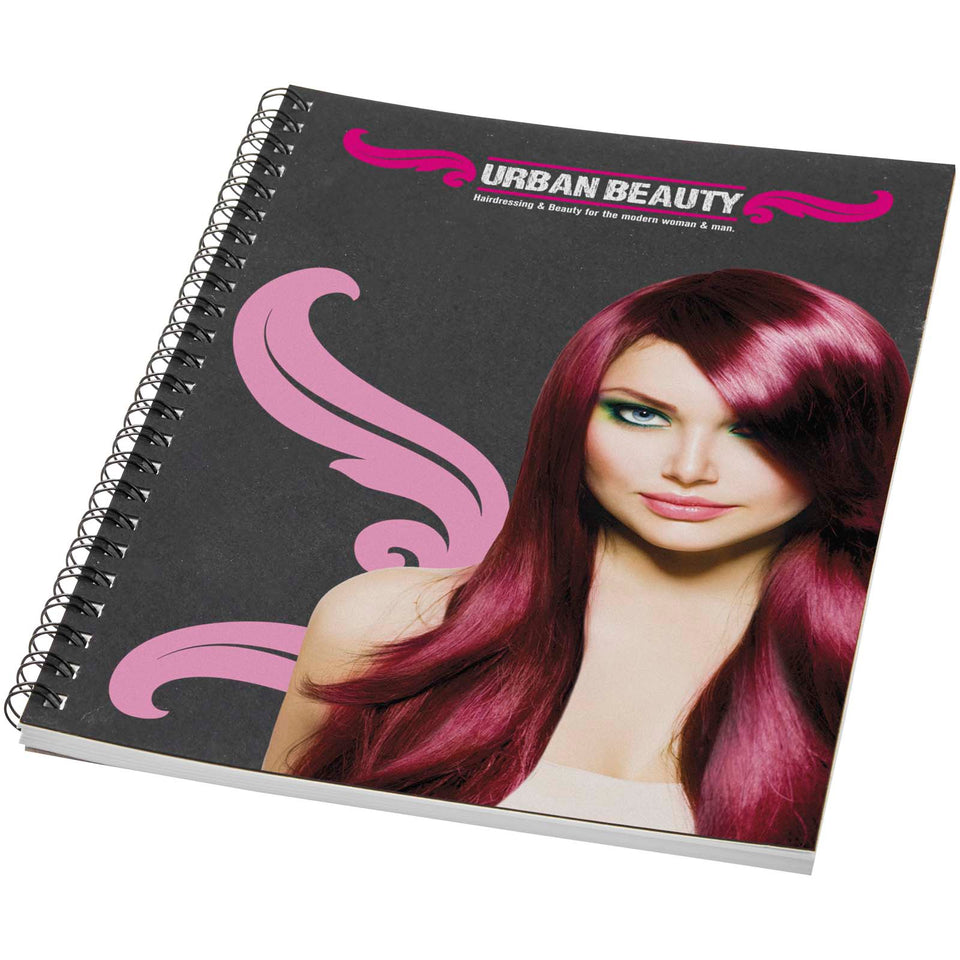 Blocco note A5 colorato con spirale Desk-Mate® personalizzato con logo - Pubblienne