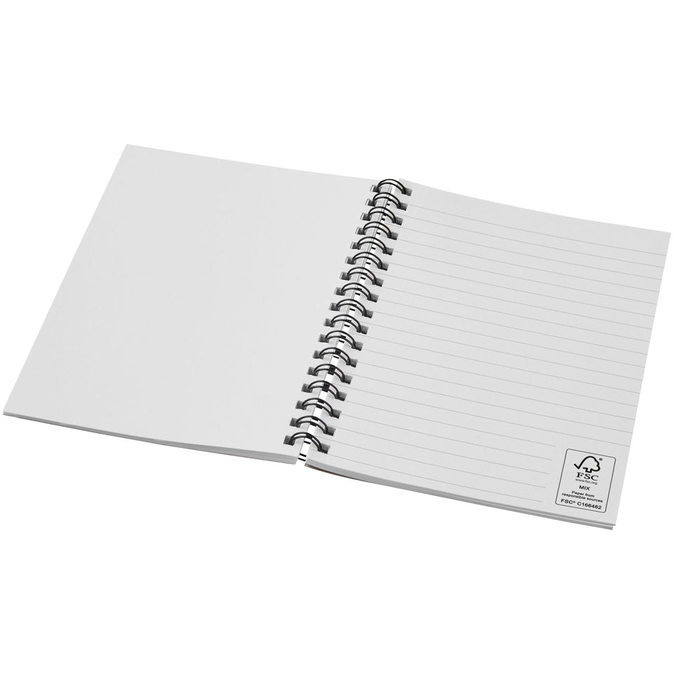 Blocco note A6 colorato con spirale Desk-Mate® personalizzato con logo - Pubblienne