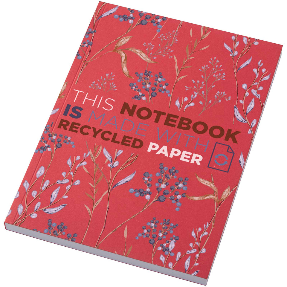 Blocco note formato A5 con copertina morbida riciclata e 100 fogli Novella Austen Colours personalizzato con logo - Pubblienne