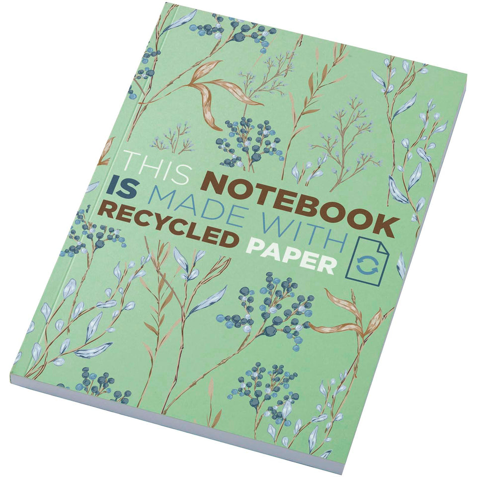 Blocco note formato A5 con copertina morbida riciclata e 100 fogli Novella Austen Colours personalizzato con logo - Pubblienne