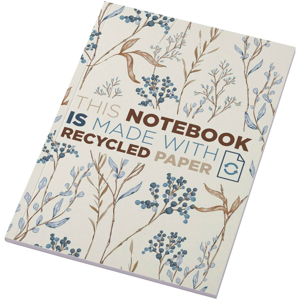 Blocco note formato A5 con copertina morbida riciclata e 50 fogli Novella Austen Colours personalizzato con logo - Pubblienne