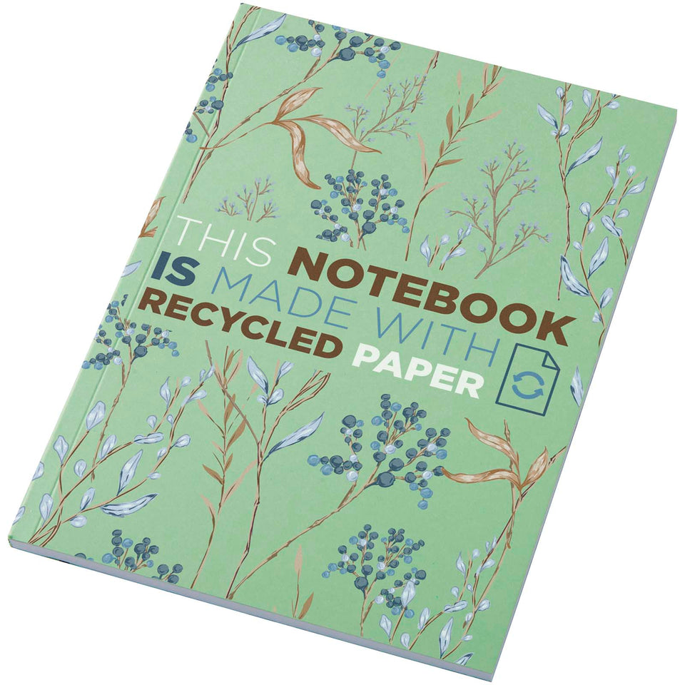 Blocco note formato A5 con copertina morbida riciclata e 50 fogli Novella Austen Colours personalizzato con logo - Pubblienne
