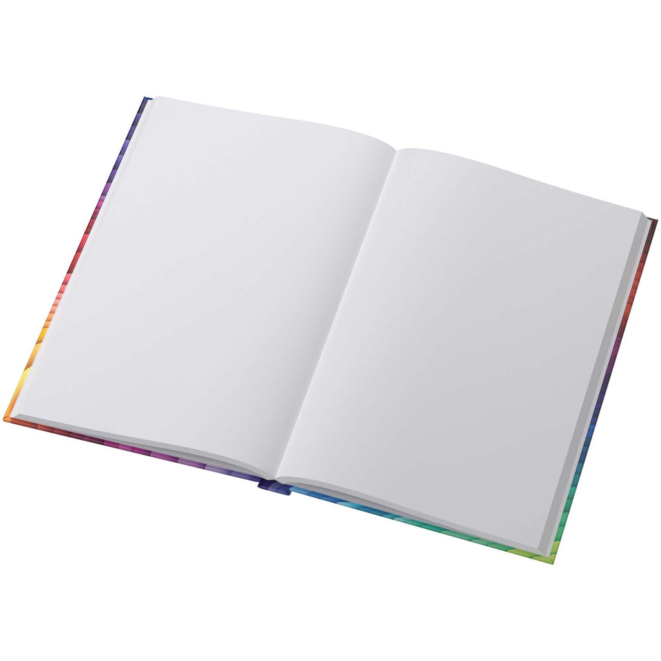 Blocco note formato A5 con copertina rigida lucida e 100 fogli Novella Brontë personalizzato con logo - Pubblienne