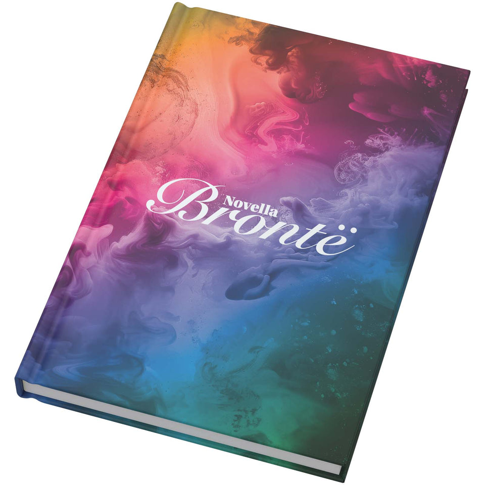 Blocco note formato A5 con copertina rigida opaca e 100 fogli Novella Brontë personalizzato con logo - Pubblienne