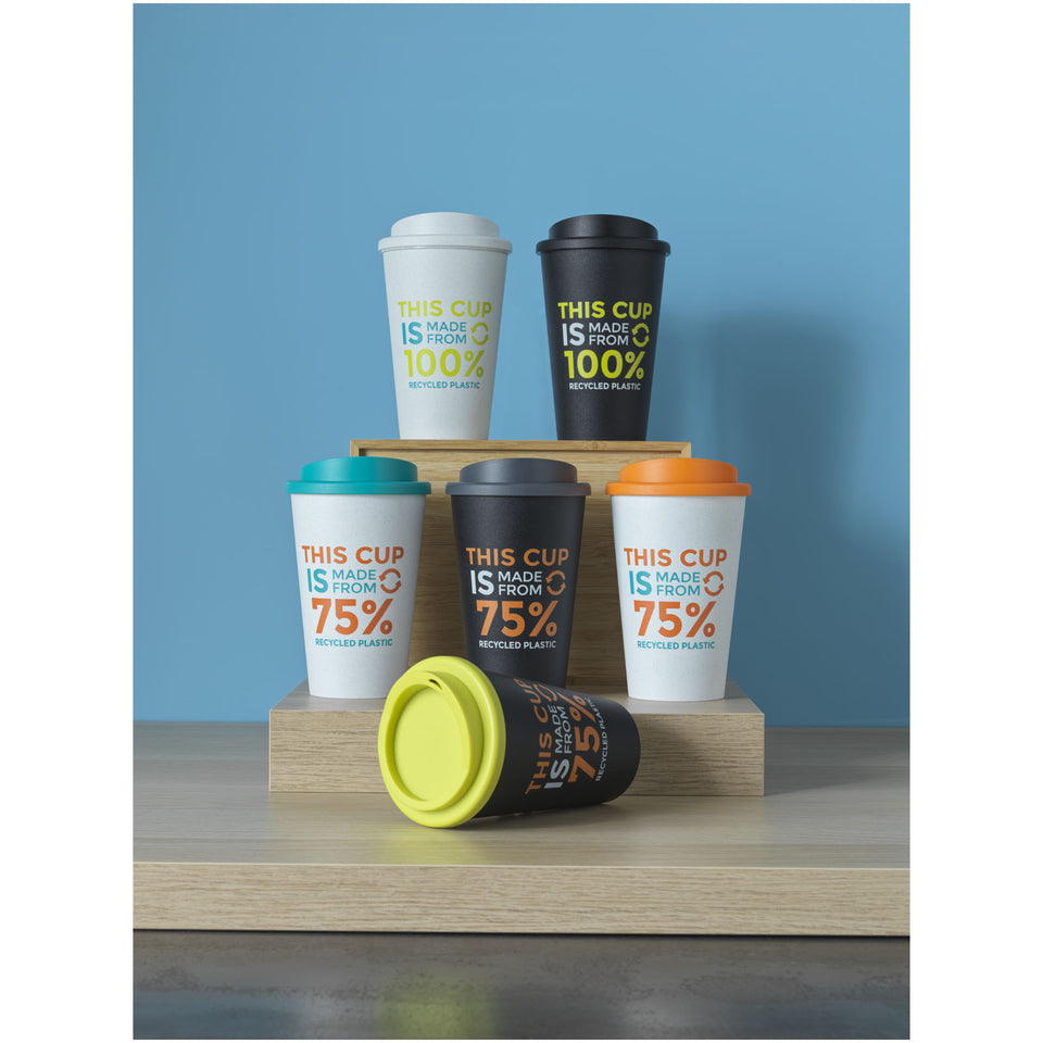 Tazza termica Americano® Eco da 350 ml in plastica riciclata personalizzato con logo - Pubblienne