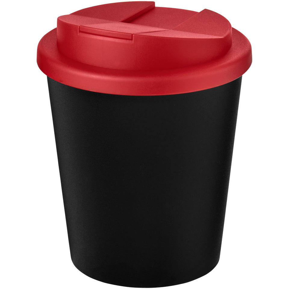 Bicchiere Americano® Espresso Eco da 250 ml in materiale riciclato con coperchio a prova di perdita personalizzato con logo - Pubblienne