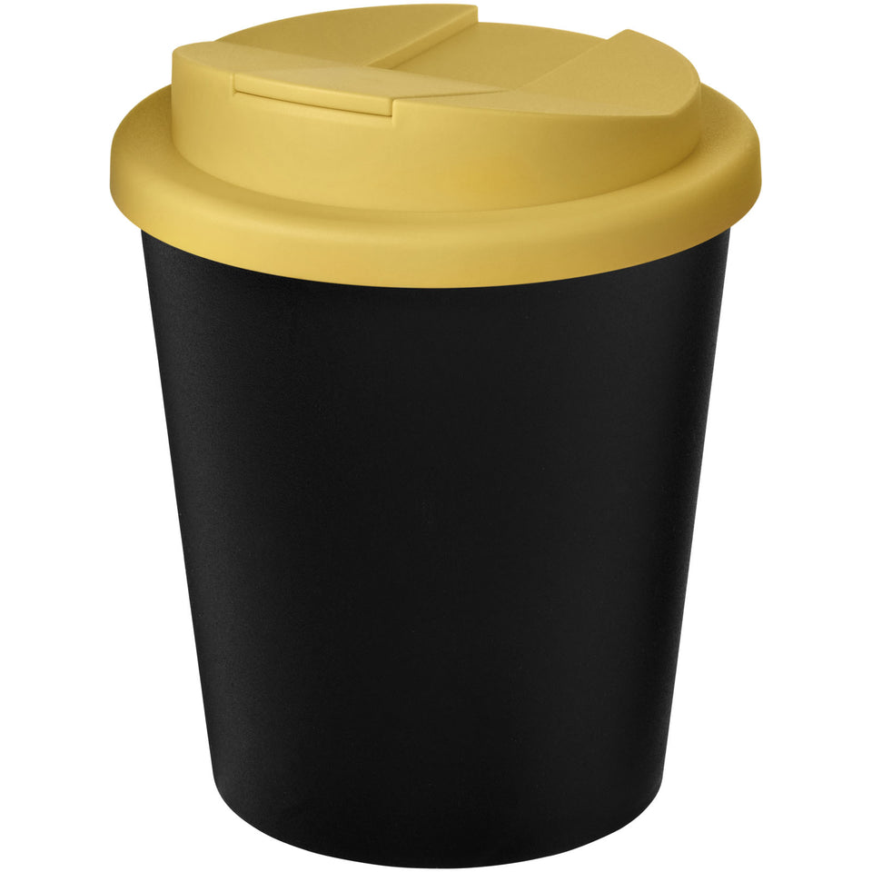 Bicchiere Americano® Espresso Eco da 250 ml in materiale riciclato con coperchio a prova di perdita personalizzato con logo - Pubblienne