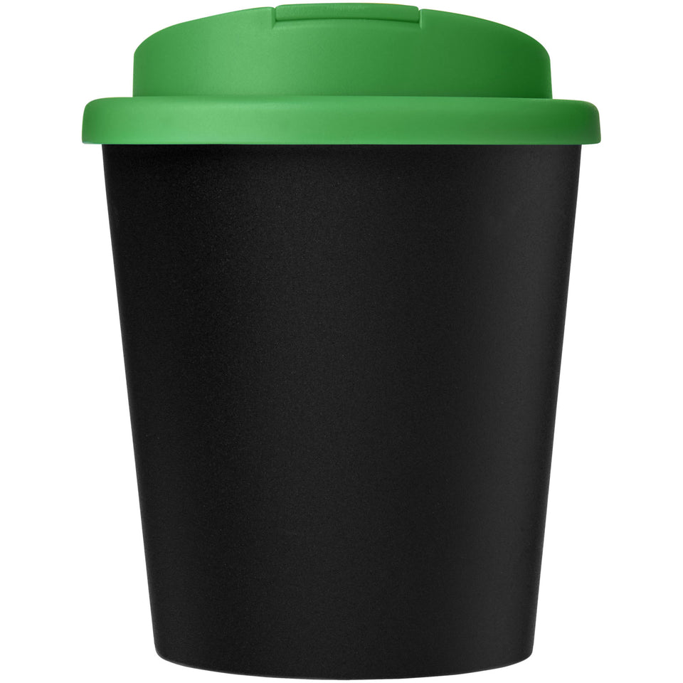Bicchiere Americano® Espresso Eco da 250 ml in materiale riciclato con coperchio a prova di perdita personalizzato con logo - Pubblienne