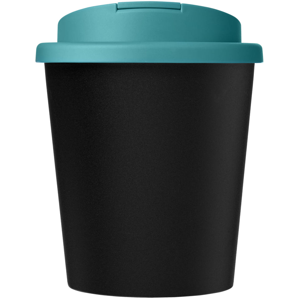 Bicchiere Americano® Espresso Eco da 250 ml in materiale riciclato con coperchio a prova di perdita personalizzato con logo - Pubblienne