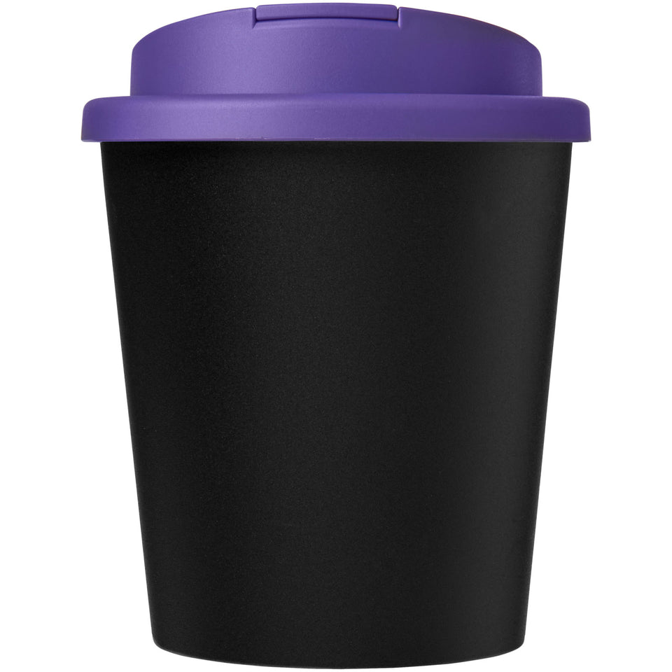 Bicchiere Americano® Espresso Eco da 250 ml in materiale riciclato con coperchio a prova di perdita personalizzato con logo - Pubblienne