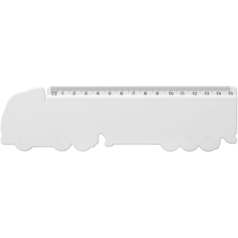 Righello da 15 cm in plastica riciclata a forma di camion Tait personalizzato con logo - Pubblienne