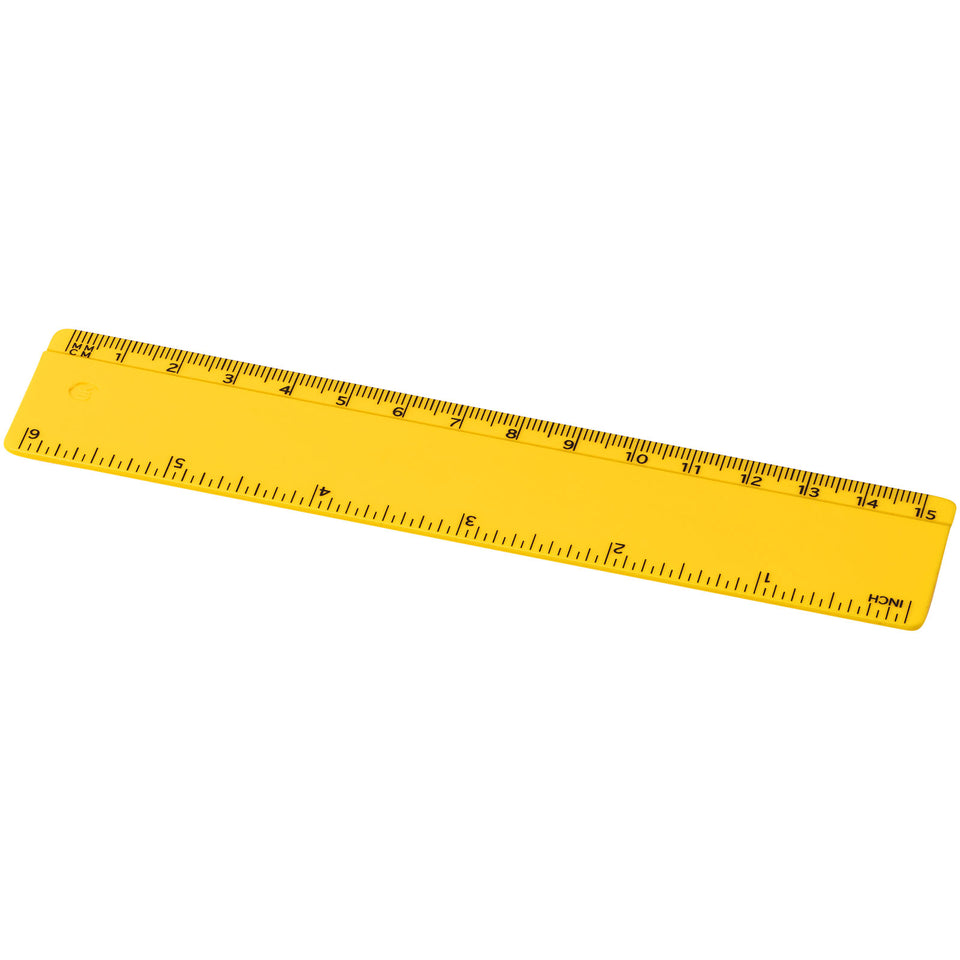 Righello da 15 cm in plastica riciclata Refari personalizzato con logo - Pubblienne
