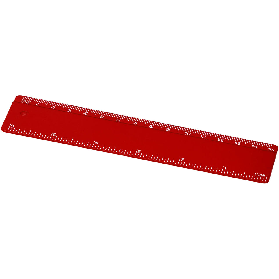 Righello da 15 cm in plastica riciclata Refari personalizzato con logo - Pubblienne