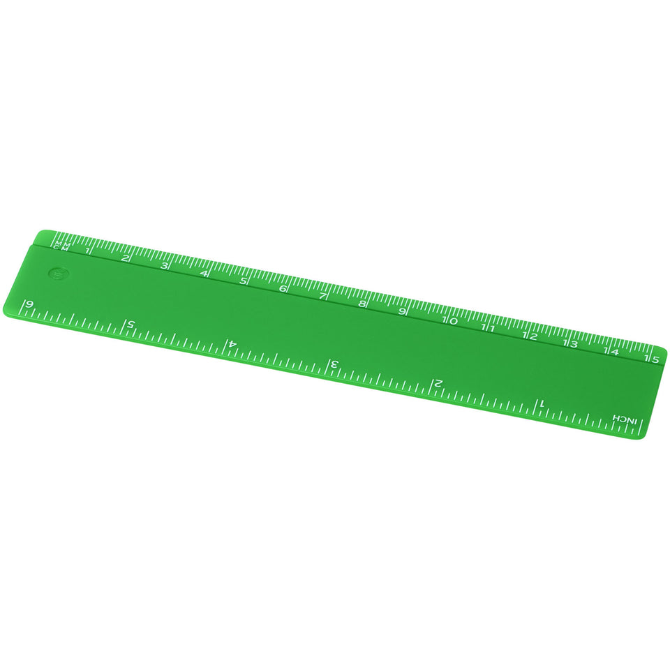 Righello da 15 cm in plastica riciclata Refari personalizzato con logo - Pubblienne