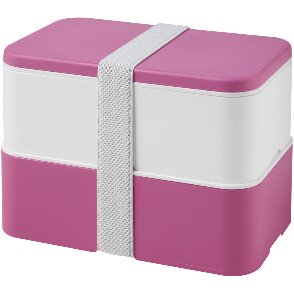 Portavivande a doppio strato MIYO da 700 + 700 ml personalizzato con logo - Pubblienne