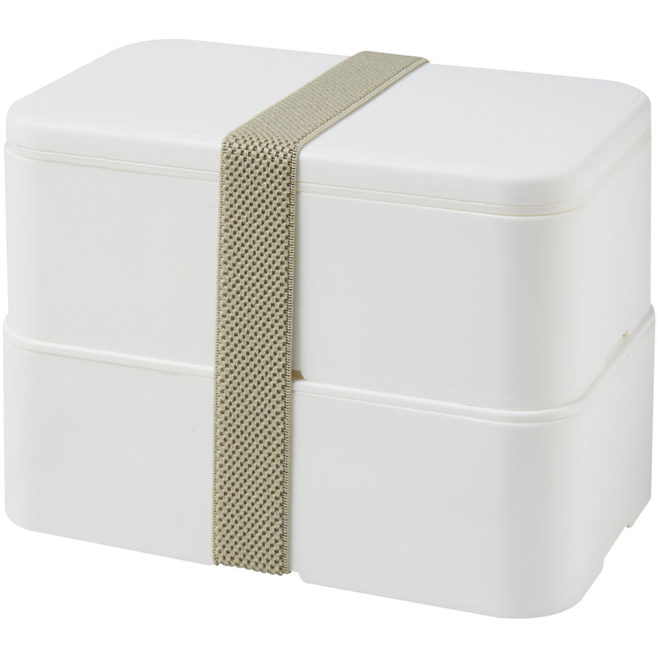 Portavivande a doppio strato MIYO da 700 + 700 ml personalizzato con logo - Pubblienne