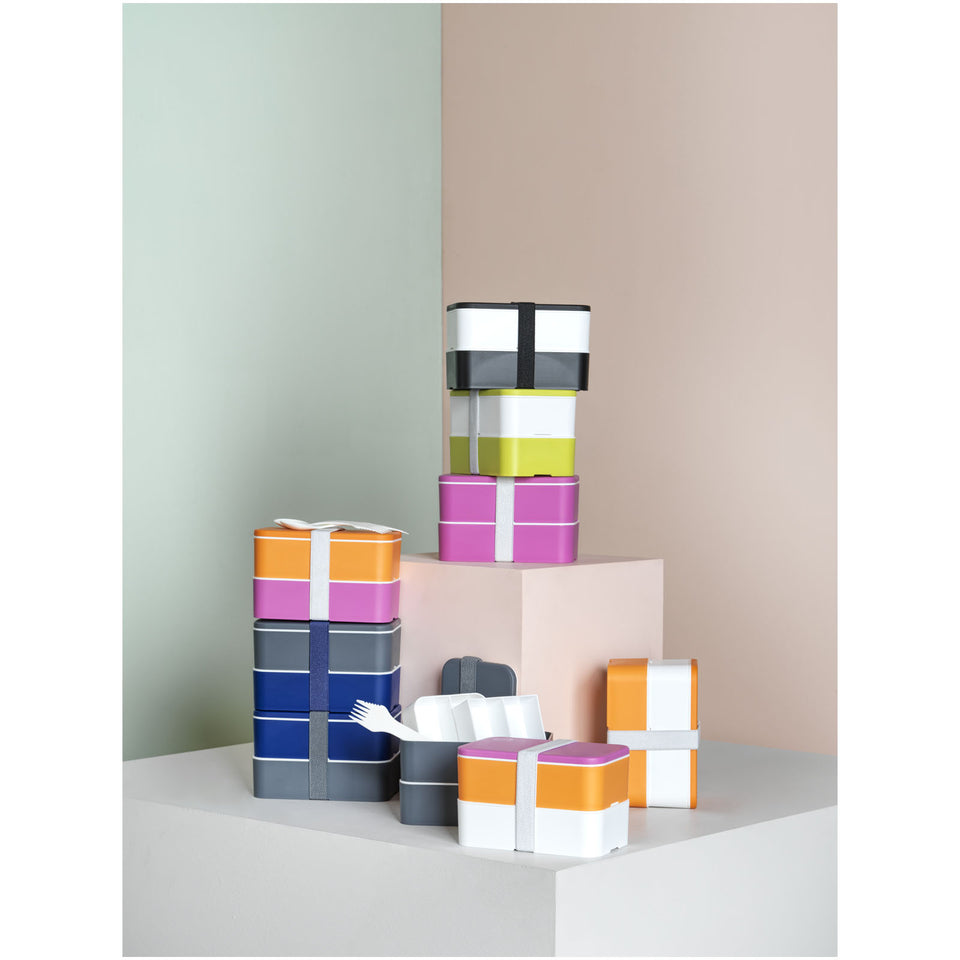 Portavivande a doppio strato MIYO da 700 + 700 ml personalizzato con logo - Pubblienne