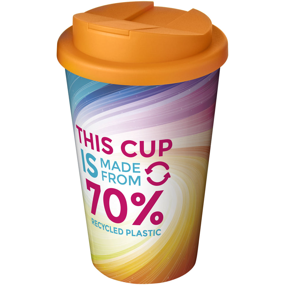 Bicchiere termico con chiusura ermetica da 350 ml Brite-Americano® Eco personalizzato con logo - Pubblienne