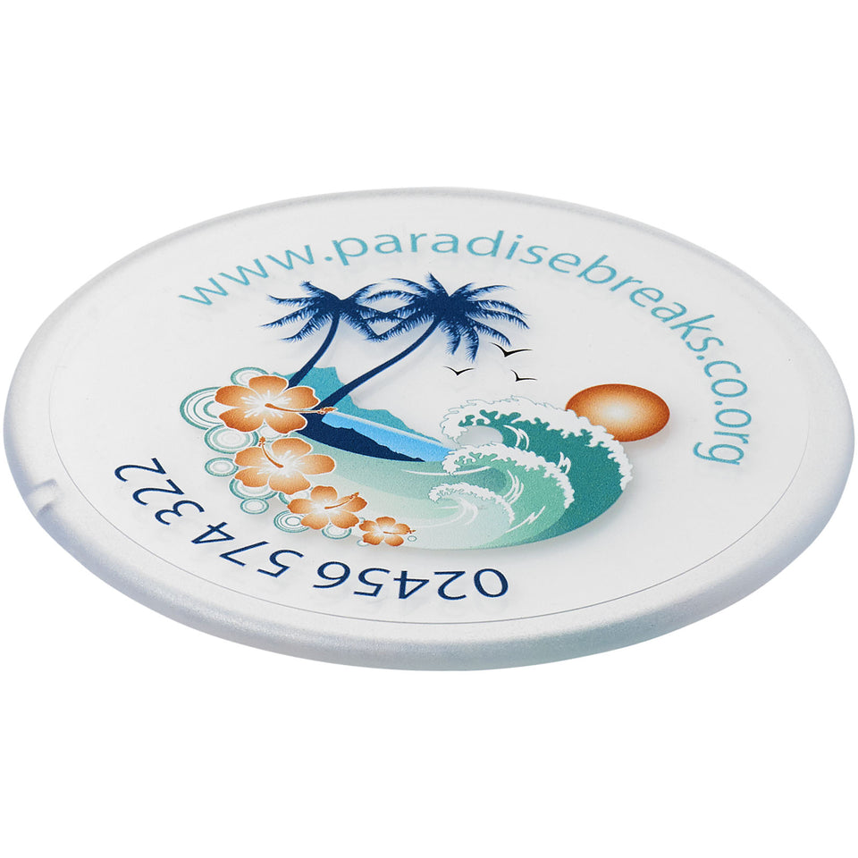 Sottobicchiere rotondo in plastica Renzo personalizzato con logo - Pubblienne