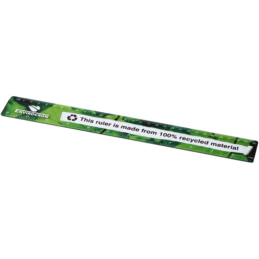 Righello Terran da 30 cm in plastica riciclata al 100% personalizzato con logo - Pubblienne