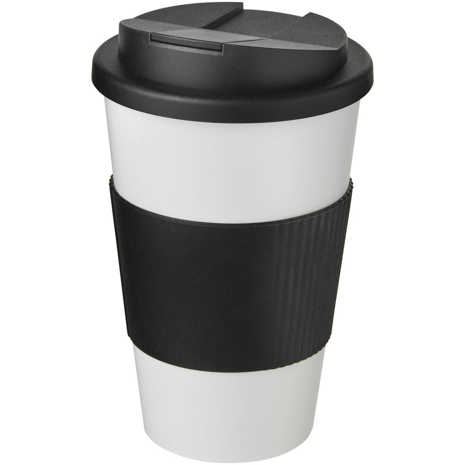 Tazza termica Americano® da 350 ml con impugnatura e coperchio ermetico personalizzato con logo - Pubblienne