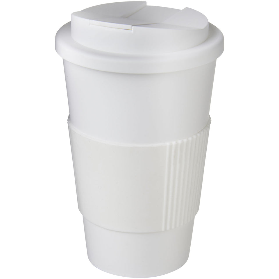 Tazza termica Americano® da 350 ml con impugnatura e coperchio ermetico personalizzato con logo - Pubblienne