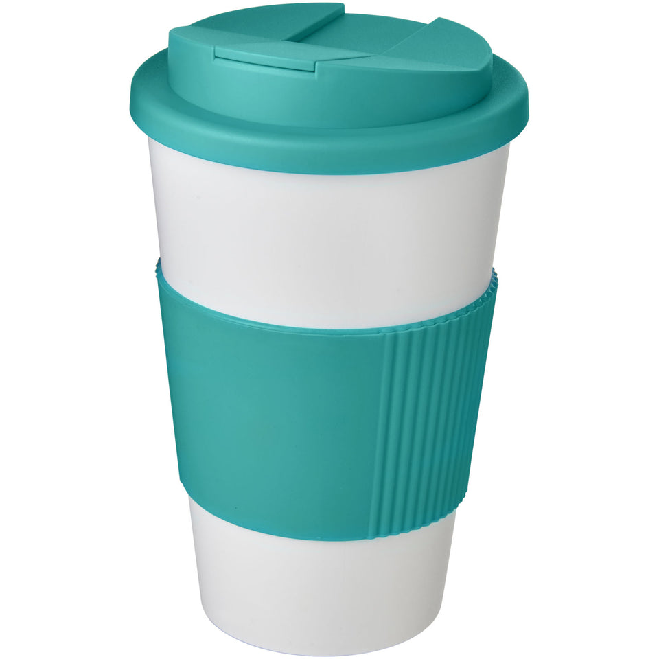 Tazza termica Americano® da 350 ml con impugnatura e coperchio ermetico personalizzato con logo - Pubblienne