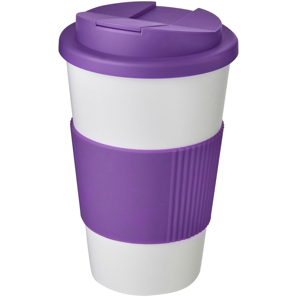 Tazza termica Americano® da 350 ml con impugnatura e coperchio ermetico personalizzato con logo - Pubblienne