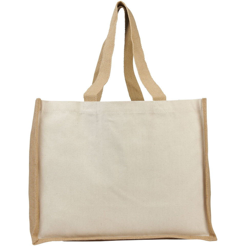 Shopper in iuta e canvas 320 g/m² Varai - 23L personalizzato con logo - Pubblienne