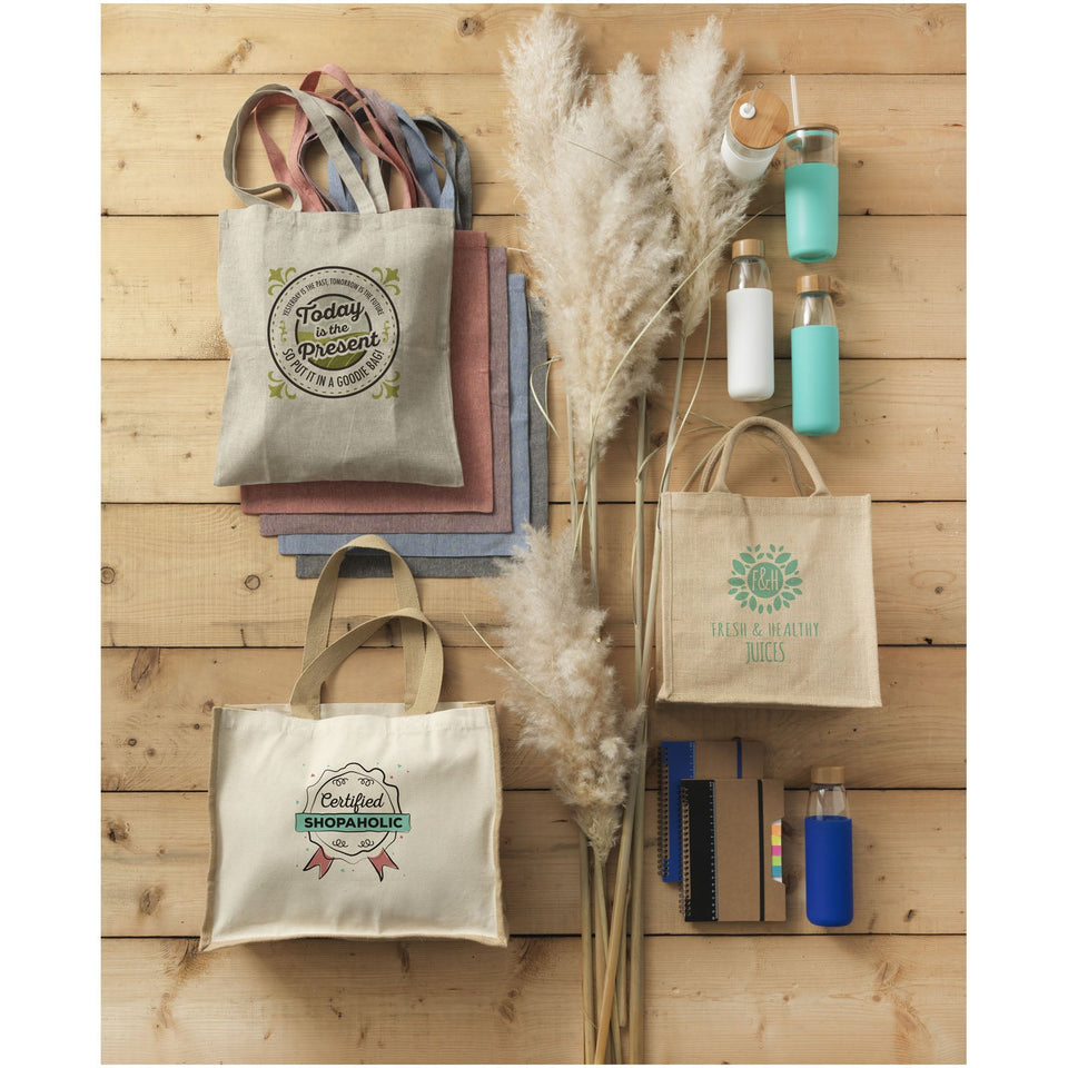 Shopper in iuta e canvas 320 g/m² Varai - 23L personalizzato con logo - Pubblienne