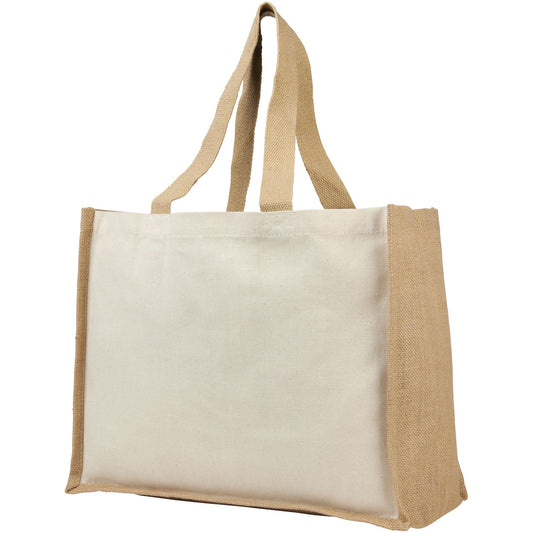 Shopper in iuta e canvas 320 g/m² Varai - 23L personalizzato con logo - Pubblienne