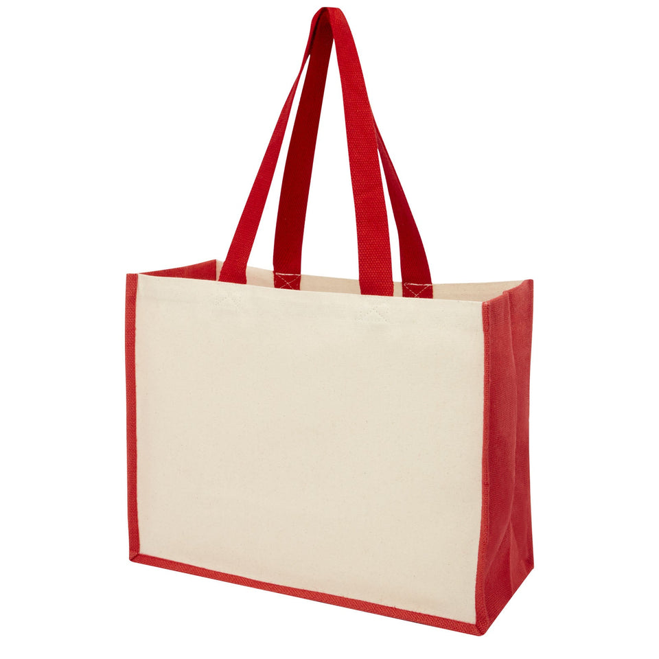 Shopper in iuta e canvas 320 g/m² Varai - 23L personalizzato con logo - Pubblienne