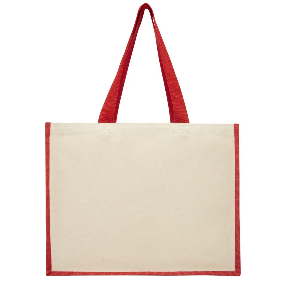 Shopper in iuta e canvas 320 g/m² Varai - 23L personalizzato con logo - Pubblienne