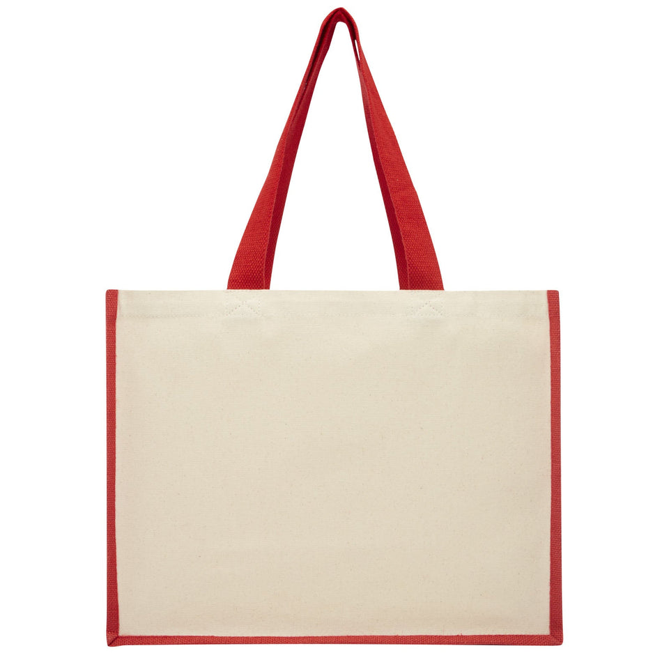 Shopper in iuta e canvas 320 g/m² Varai - 23L personalizzato con logo - Pubblienne