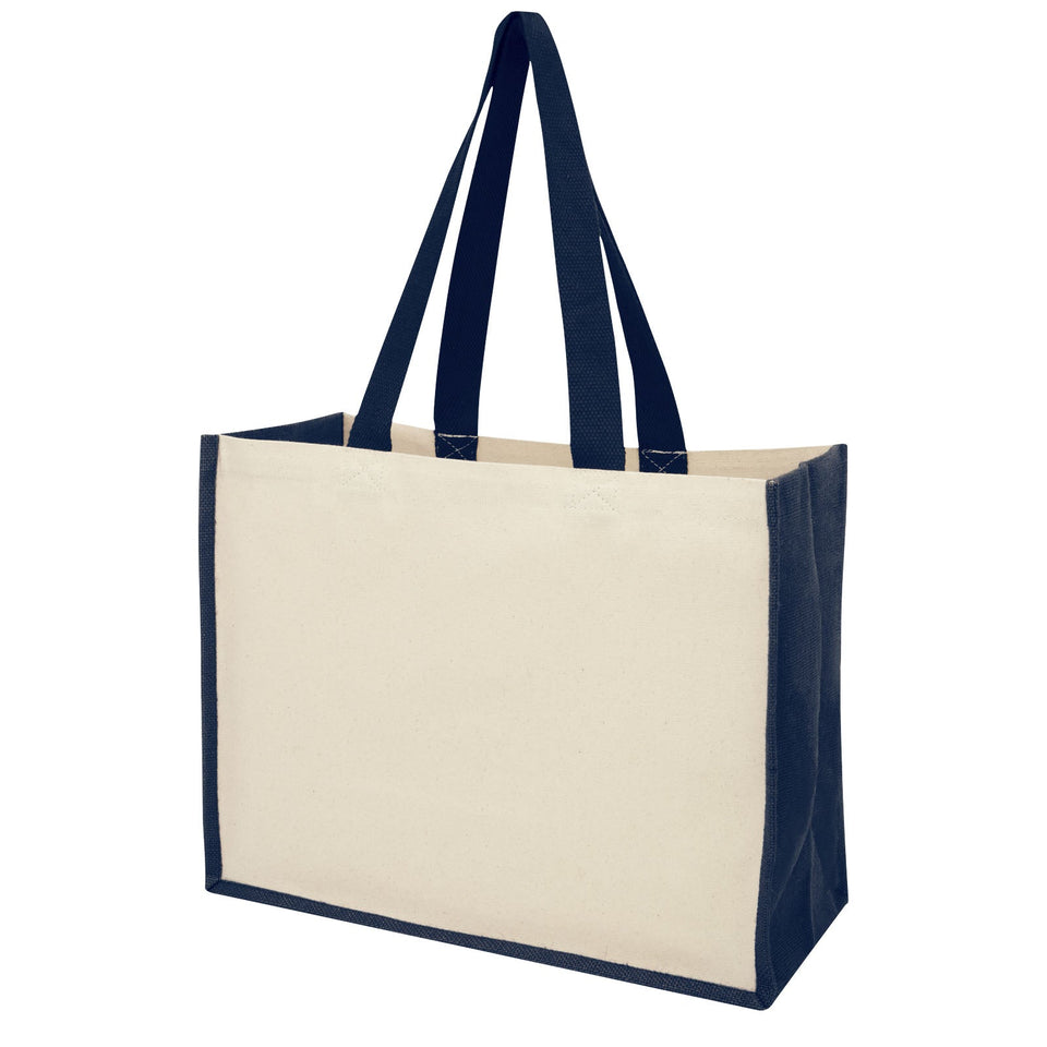 Shopper in iuta e canvas 320 g/m² Varai - 23L personalizzato con logo - Pubblienne