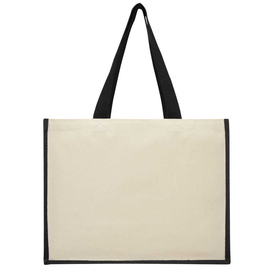 Shopper in iuta e canvas 320 g/m² Varai - 23L personalizzato con logo - Pubblienne