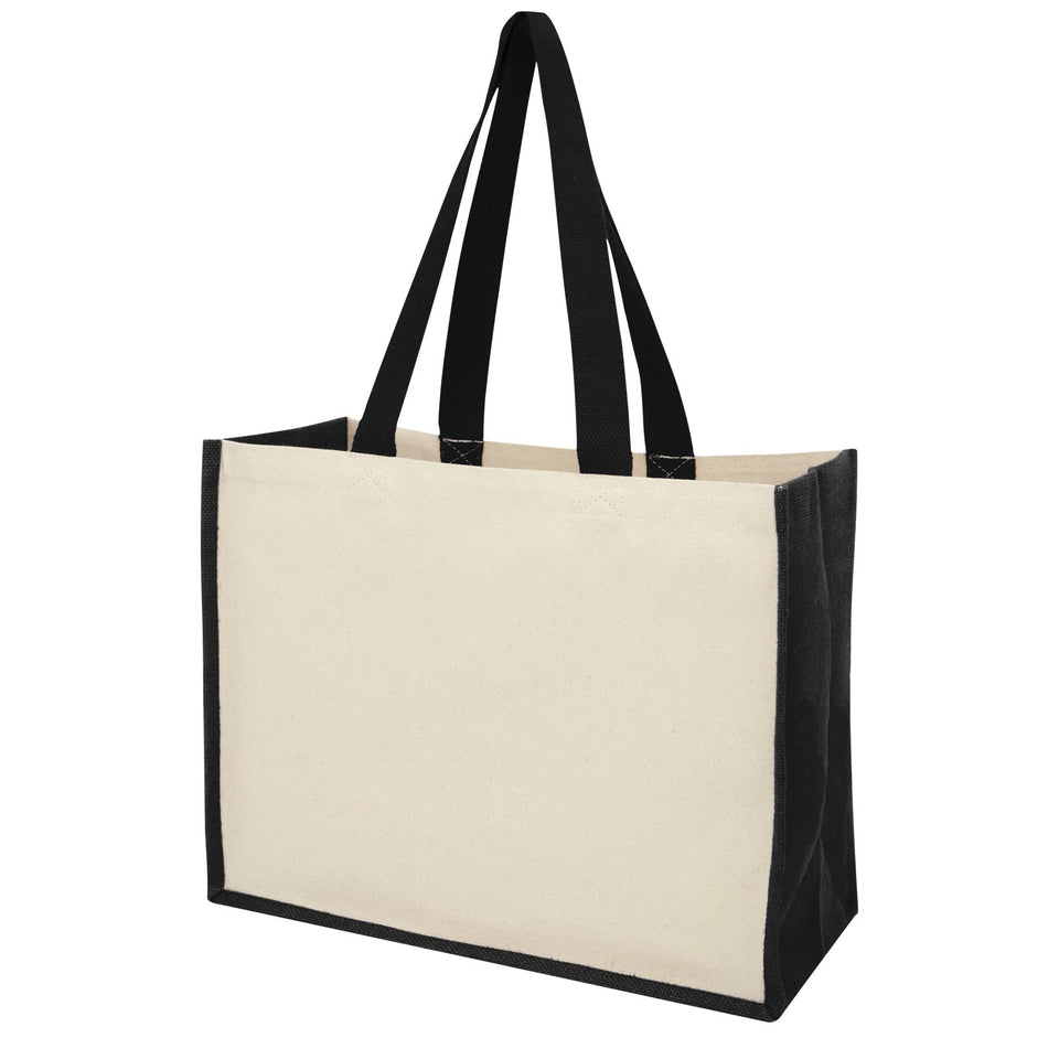 Shopper in iuta e canvas 320 g/m² Varai - 23L personalizzato con logo - Pubblienne