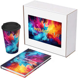 Set regalo riciclato Keswick, Taccuino Novella Brontë e bicchiere Americano personalizzato con logo - Pubblienne