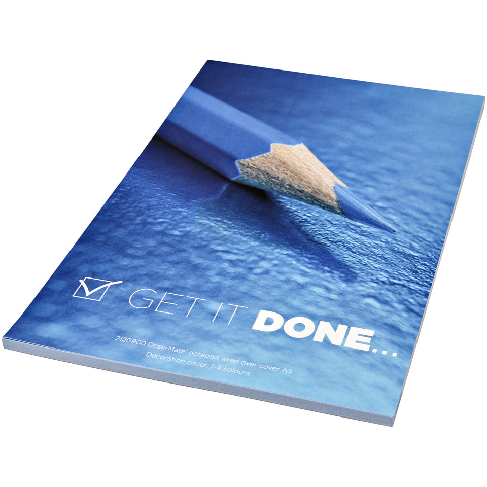 Block notes A5 Desk-Mate® con copertina avvolgente personalizzato con logo - Pubblienne
